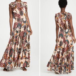 Printed Maxi Backless Dress